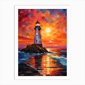 Sunset Lighthouse 9 Art Print