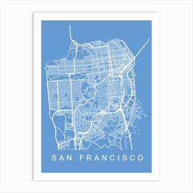San Francisco Map Blueprint Art Print