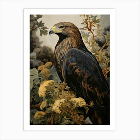 Dark And Moody Botanical Golden Eagle 2 Art Print