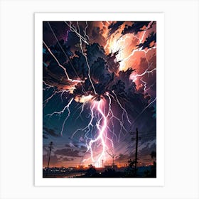 Lightning In The Sky 15 Art Print