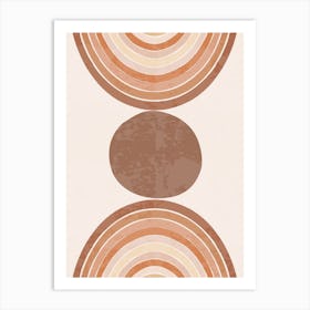 Bohemian Minimal Abstract Circles Art Print