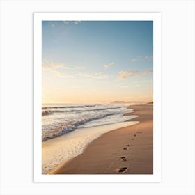 Footprints On The Beach Art Print