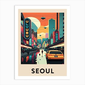 Seoul 2 Vintage Travel Poster Art Print