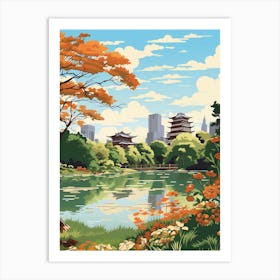 Hamarikyu Gardens Japan Illustration 1  Art Print