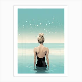 Girl In The Water Art Print