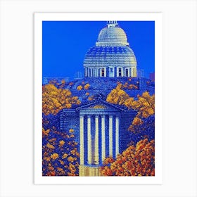 Columbia, City Us  Pointillism Art Print