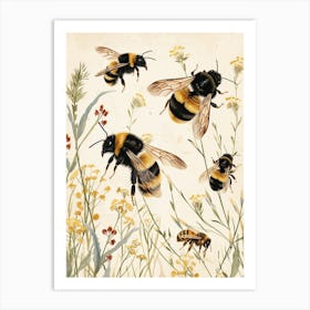 Andrena Bee Storybook Illustration 27 Art Print
