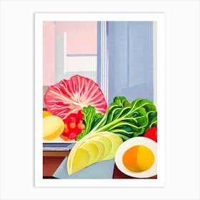 Swiss Chard 2 Tablescape vegetable Art Print