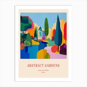 Colourful Gardens Jardin Des Plantes France 1 Red Poster Art Print