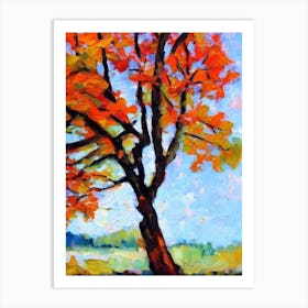 Larch tree Abstract Block Colour Art Print
