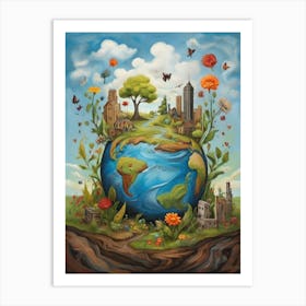 Earth In Bloom 1 Art Print