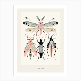 Colourful Insect Illustration Cricket 1 Poster Art Print