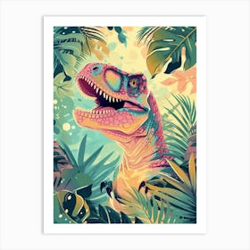 Pastel Watercolour Tyrannosaurus Rex Dinosaur  2 Art Print