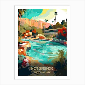 Hot Springs National Park Travel Poster Illustration Style 1 Art Print