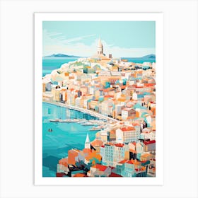 Marseille, France, Geometric Illustration 6 Art Print