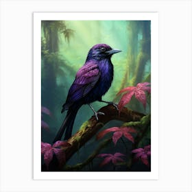 Tropical Symphony: Purple-Throated Fruitcrow Decor Art Print