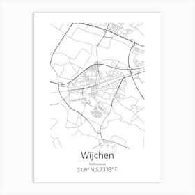 Wijchen,Netherlands Minimalist Map Art Print