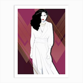 WW 1984 White Dress - Retro 80s Style Art Print