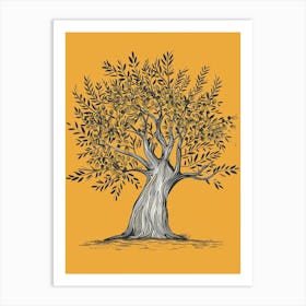 Olive Tree Minimalistic Drawing 2 Art Print