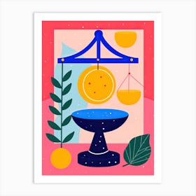 Libra Illustration Zodiac Star Sign 2 Art Print