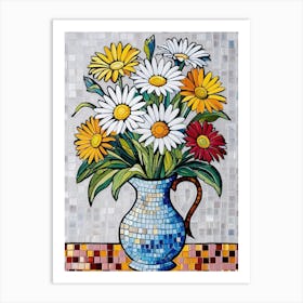 Daisies In A Vase 6 Art Print