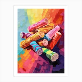 Rainbow Coloured Socks Oil Painting 3 Art Print