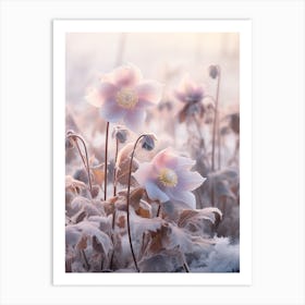 Frosty Botanical Lenten Rose 3 Art Print