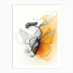 Metamorphosis Of Butterfly Art Print