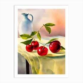Cherry Italian Watercolour fruit Art Print