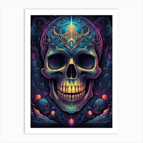 Psychedelic Skull 1 Art Print