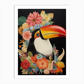 Bird With A Flower Crown Toucan 1 Art Print