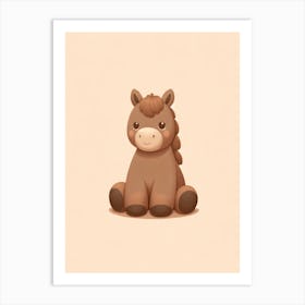 Cute Horse Illustration Baby Room Print Art Print