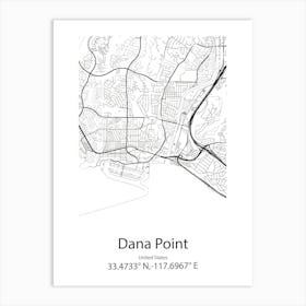 Dana Point,United States Minimalist Map 1 Art Print