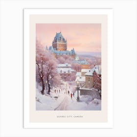 Dreamy Winter Painting Poster Quebec City Canada 2 Art Print