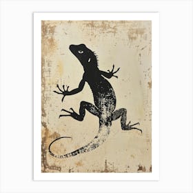 Agamas Tegus Uromastyx Block Print Lizard 2 Art Print