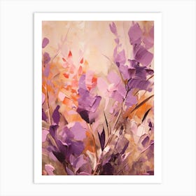 Fall Flower Painting Lavender 4 Art Print