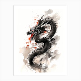 Chinese Dragon Sumi-e Art Print