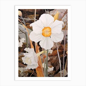 Flower Illustration Daffodil 1 Art Print