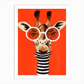 Stripy Giraffe Art Print