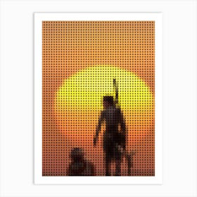 Star Wars The Force Awakens In A Pixel Dots Art Style Art Print