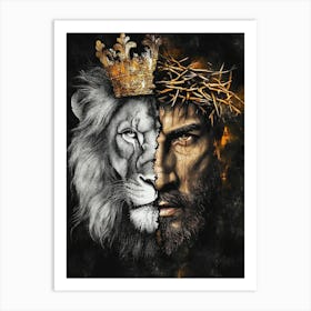 Jesus And Lion Art Print