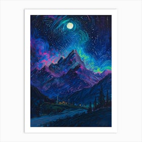 Aurora Night Sky Art Print