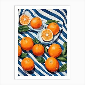 Oranges Fruit Summer Illustration 3 Art Print