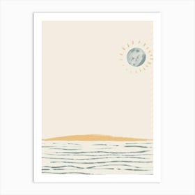 Moon And The Sea Art Print