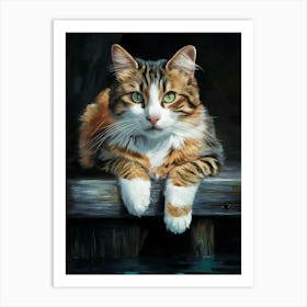 Cat On A Dock Art Print