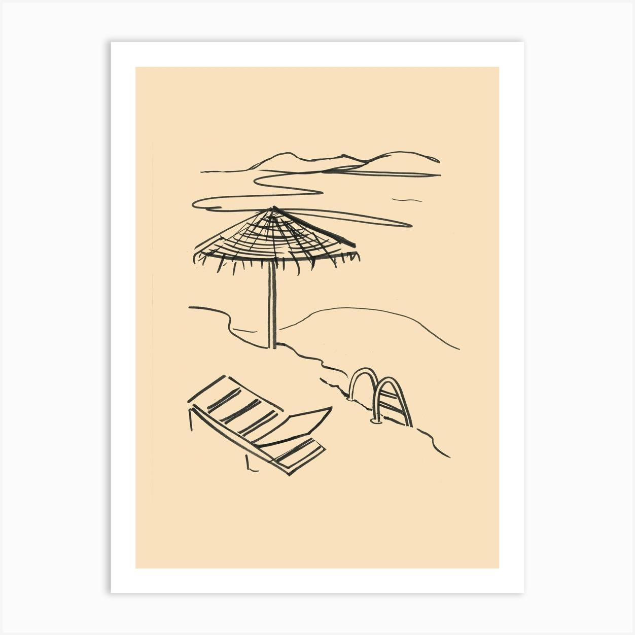 Sand beach umbrella color hand drawn illustration. Striped sun parasol  isolated sketch clipart on white backgro… | Umbrella drawing, Summer  drawings, Beach umbrella