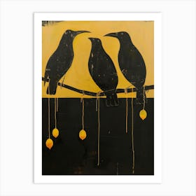 Crows On A Branch Art Print