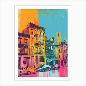 Lower East Side New York Colourful Silkscreen Illustration 4 Art Print