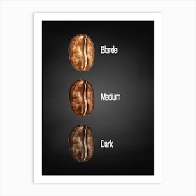 Coffee Beans — coffee poster, kitchen art print Art Print