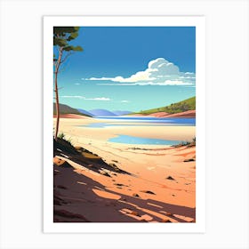 Whitehaven Beach, Australia, Flat Illustration 2 Art Print